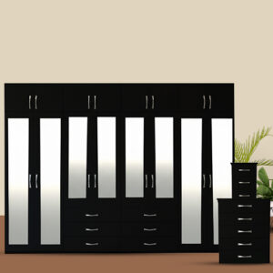 8 Door Wardrobe with top boxes set